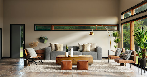 The house building stage, interior design